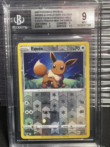 BGS 9 Eevee 130 Pokemon Cosmos Reverse Holo Kanto Friends Collection Promo