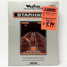 Vectrex Starhawk Video Game CIB Complete in Box Tested Overlay Manual Tray 1982