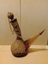 Vintage Spanish Amber Glass Wine Decanter- with Both Stoppers- No Chips- Cracks