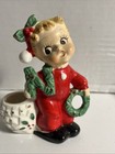 Vintage Commodore Christmas Pajama Girl Candle Holder ~ NO Of NOEL — photo 1