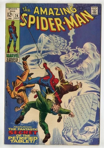 Amazing Spider-Man #74 VF+ 8.5 ow/white pages  vs. Silvermane  Marvel  1969