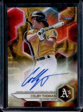 2023 Bowman's Best Colby Thomas Auto Gold Lava Refractor #/75 Athletics
