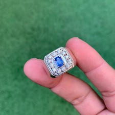 Natural 1.20 Ct Blue Sapphire In Handmade Silver Ring