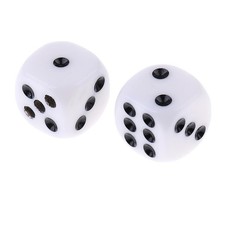 2pcs White Russian Dice Deluxe Forcing Dice Magic Tircks Props Classic Toys