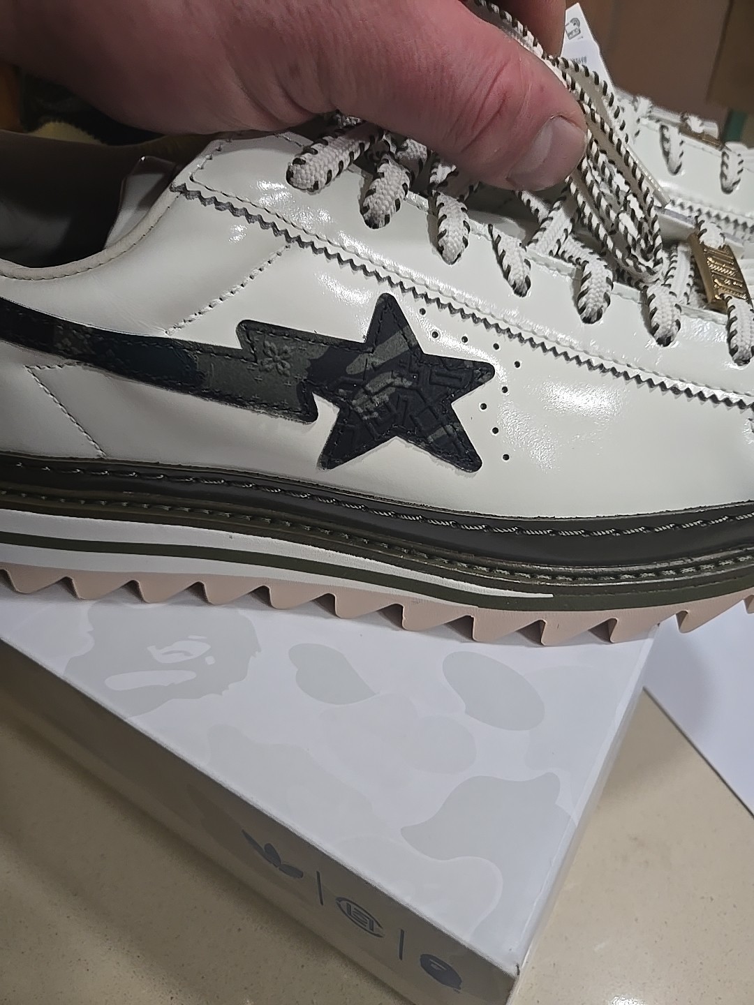 Size 12 - CLOT x BAPE x adidas Superstar Off White Olive Cargo "SOLD OUT" 2026 image 7