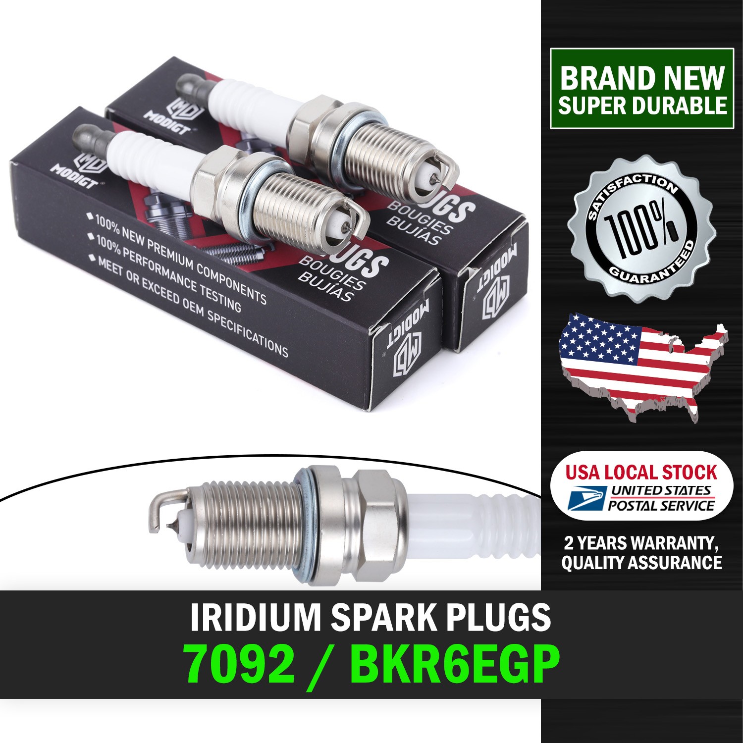 Fit for NGK 7092 Set 2 Iridium Spark Plugs For Acura Audi BMW Chevy Toyota Volvo
