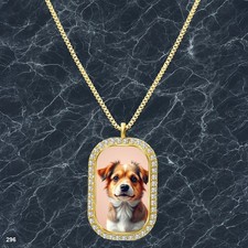 New Cute Dog Puppy Pendant Necklace Graphic Design Exquisite Gold Tone Gold
