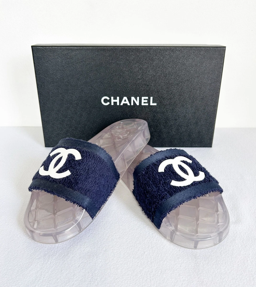 最終値下げ！CHANEL ネイビー スエード ミュール 35C 最終値下げ！CHANEL ネイビー スエード ミュール 35C CHANEL Blue