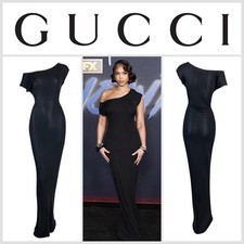 GUCCI by TOM FORD S/S 1997 Black Gown Dress Sz 38 RARE VINTAGE