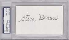 Steve Braun St. Louis Cardinals Index Card PSA DNA Auto 10 Gem Mint 1982 WS Chmp
