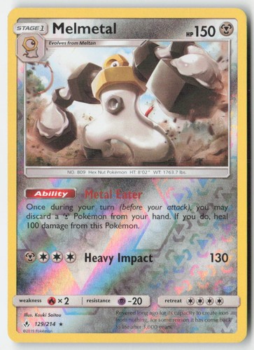 Melmetal 129/214 Rare MP Reverse Holo - Unbroken Bonds