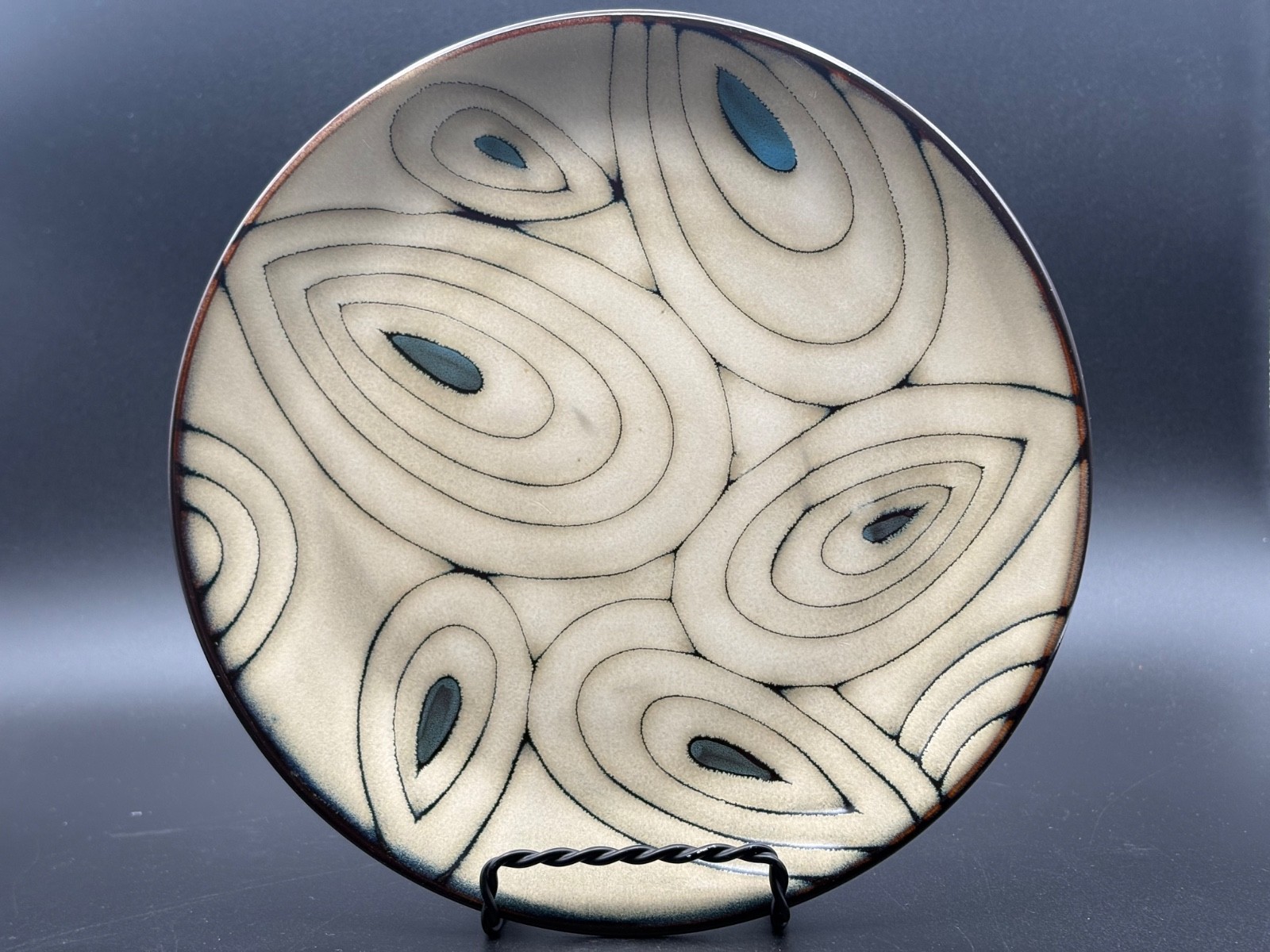 Pier 1 Imports Teal Reactive Stoneware 8.25