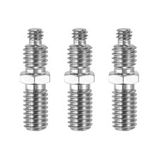 3Pcs 1/4" to 3/8" Threaded Carbon Steel Tripod Screw Adapter Silver