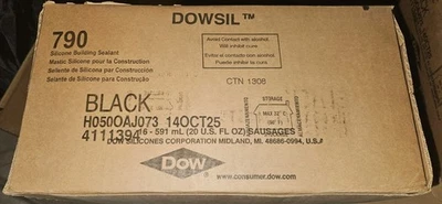 DOWSIL 790 Silicone Building Sealant 20oz Sausages BLACK ~Rv's Trucks Campers