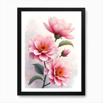 Clean Botanical Shape For Serene Am Framed Wall Art Poster Canvas Print Picture