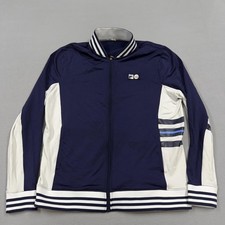 Fila Jacket Mens Large Blue White Striped Full Zip Track vintage tennis Sports