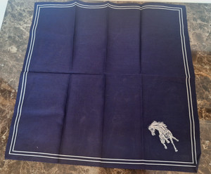 Horse print Navy Blue Bandana/Handkerchief 17" x 17" NEW