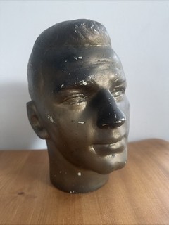 Vintage Shop Mannequin Head Male Industrial Shop Display
