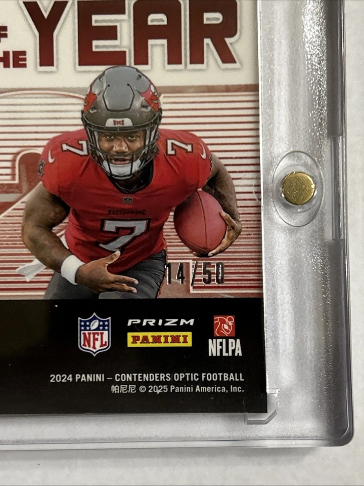 2024 Panini Contenders Optic Autographs Bucky Irving Orange /50 🔥 RC - Image 3 of 3