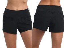 LA BLANCA Island Goddess Foldover 3" Inseam Board Black Women's Shorts Size XL