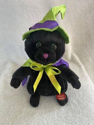 Sound N Light Animatronics Animated Halloween Black Cat sings I Want Candy