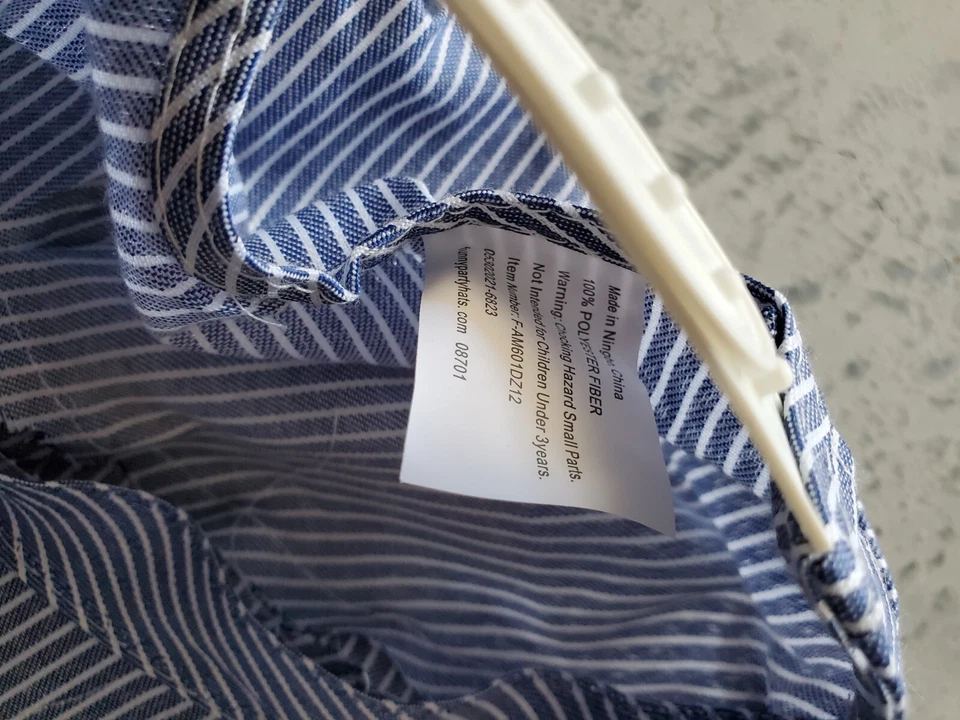 Train Engineer Hat Cap Conductor Blue White Striped Railroad Costume Cosplay 920 - Image 3 of 3