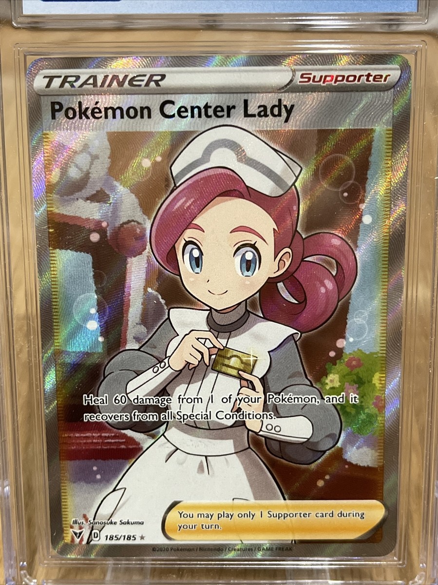 Pokemon Center Lady English Vivid Voltage 185/185 CGC Graded 9.5
