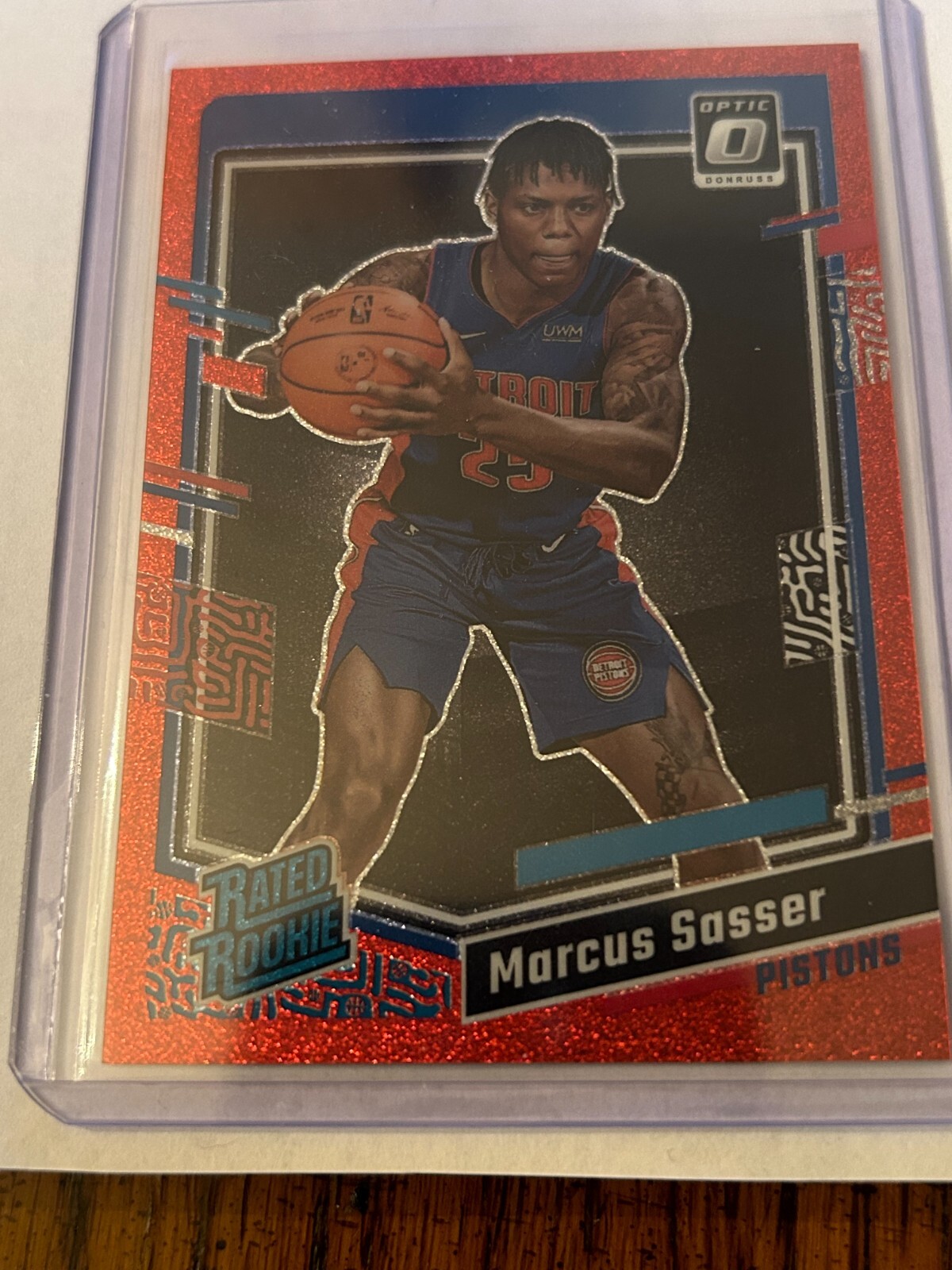 2023-24 DONRUSS OPTIC MARCUS SASSER RED GLITTER RATED ROOKIE #04/75 RC SP