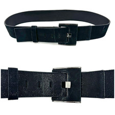 Chicos Belt Womens Medium Leather Metallic Shiny Capsule Minimalist Classic