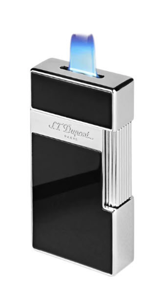 S.T. Dupont Biggy Black Lacquer & Chrome Lighter, 025001, 25001