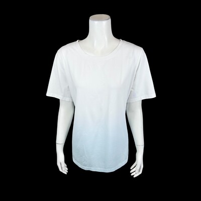 Denim & Co. Dip Dye Perfect Jersey Round Neck Knit Top Stormy Sky X-Large Size