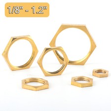 BSP Inch Din 439 1/8" 1/4" 3/8" 1/2" 1" 1.2" HEXAGON HALF LOCK NUTS THIN Brass