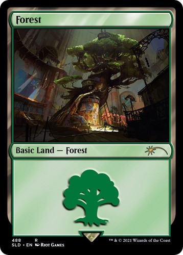 Forest (Tokyo Lands) (Foil Etched) -Foil Near Mint MTG Secret Lair