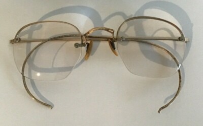 Vintage Gold Filled Wire Frame‎ Glasses with Original Case and Paper Signed Vintage 1/10 12K GF Gold Filled￼ Glasses with Case and  main image 2