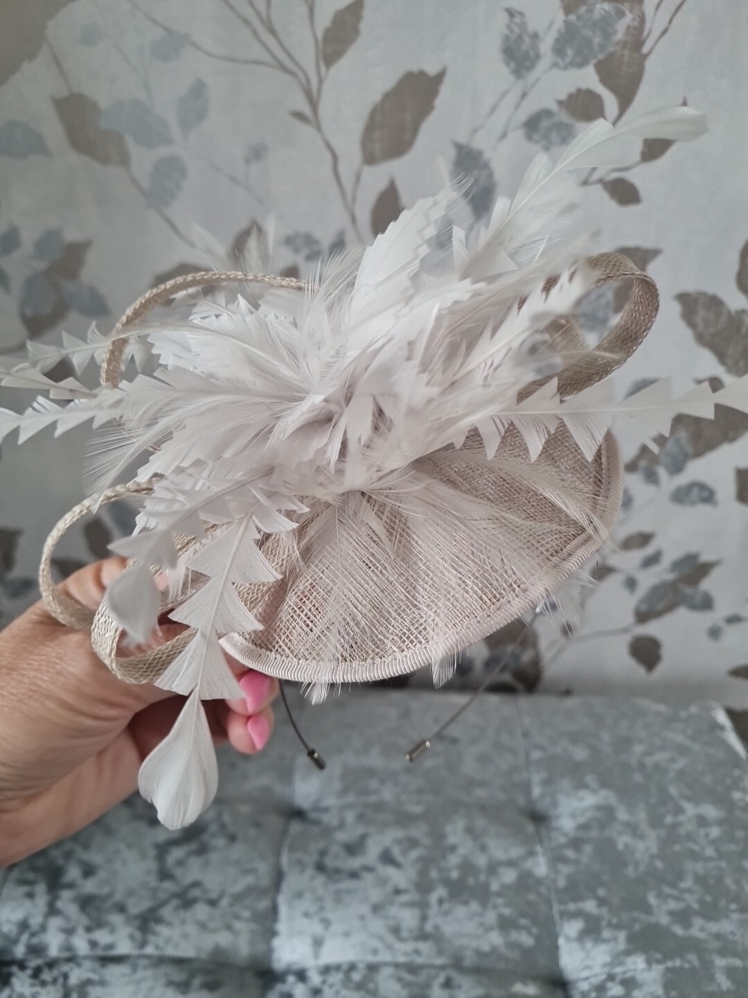 Ladies Silver Grey Fascinator eBay