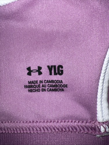 Under Armour Sports Bra Girls Youth Sz Large YLG Crossback Fitted Purple NWT - Picture 4 of 6