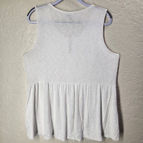Cupio Women’s Swing Tunic Sleeveless Lace White Size XL - Picture 2 of 4