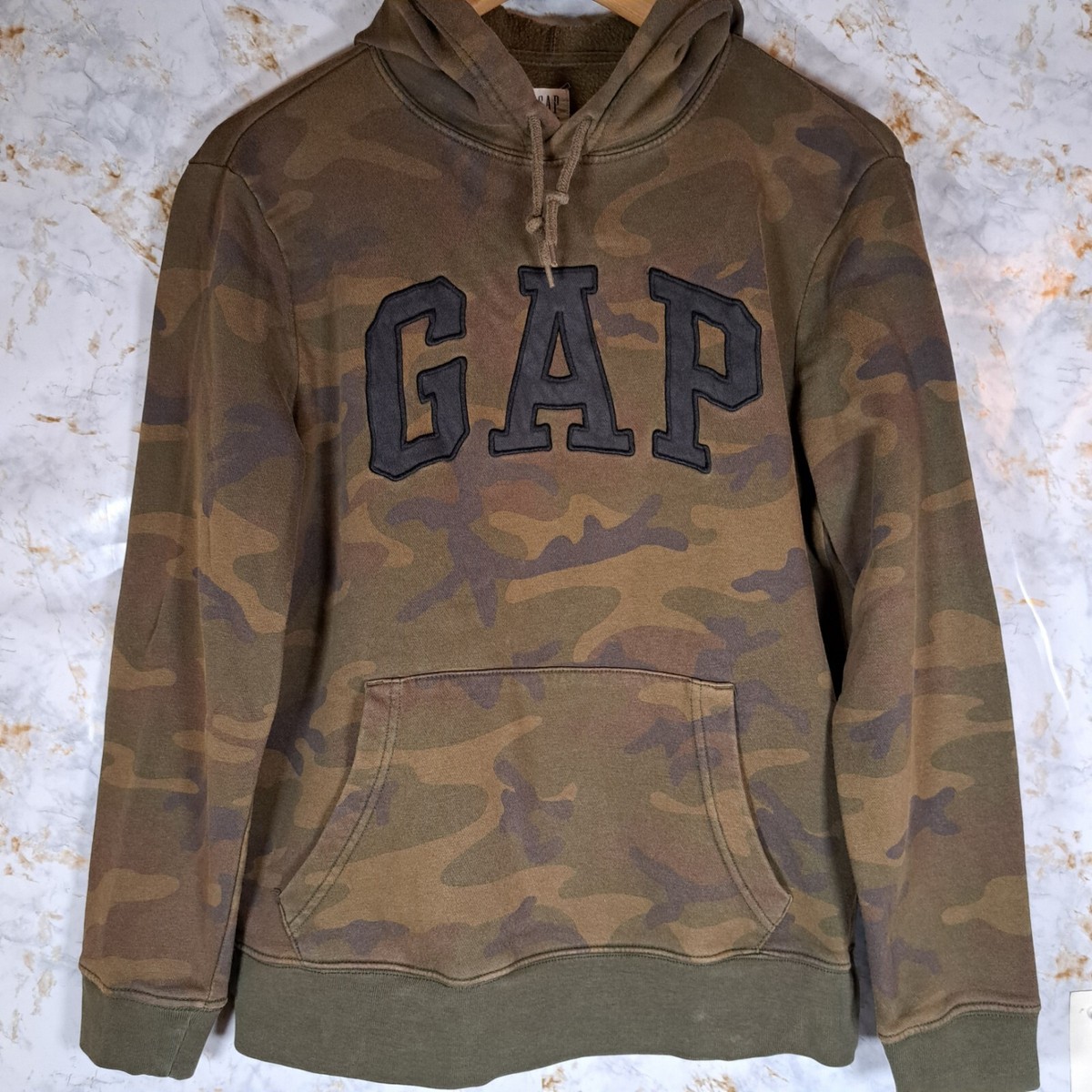 Gap Logo Hoodie Camouflage Fleece Pullover Sweatshirt Men S