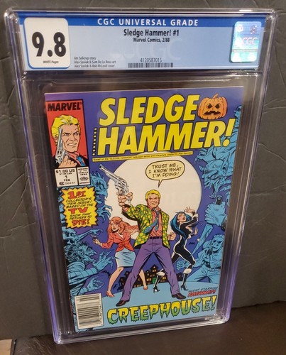 SLEDGE HAMMER #1 CGC 9.8 QUIOSCO MARVEL COMICS 1988 ¡LIBRO RARO EN QUIOSCO! - Imagen 2 de 3