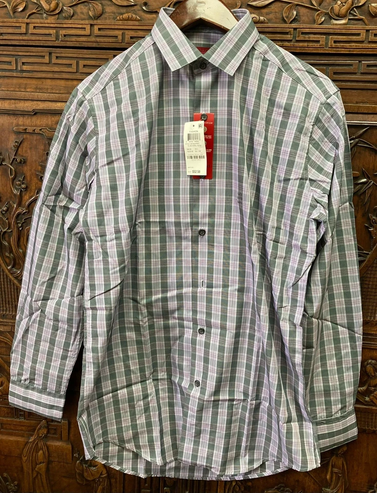 Nueva Camisa Alfani Para Hombre Ajustada Manga Larga Rendimiento, Ciruela Carbón, Pequeña Foto 2 de 2