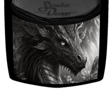 Scary Dark Gray Menacing Scaly Dragon Hood Wrap Vinyl Graphic Decal 58