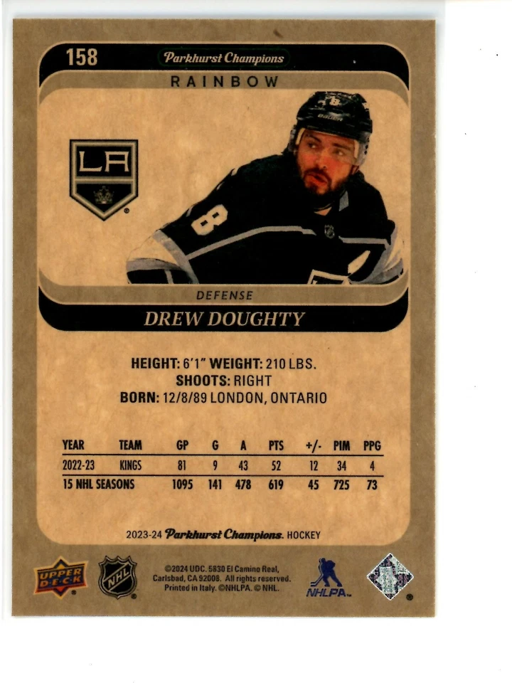 2023-24 Parkhurst Champions Rainbow #158 Drew Doughty Los Angeles Kings - Image 2 of 2