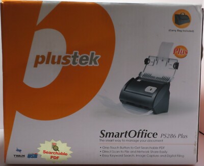 NEW PLUSTEK Smartoffice PS286 Plus Pass-Through USB 600dpi Scanner - Opened Box