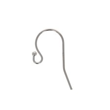 1 pair, 14kt White Gold Ear Wires, Ball End Earring Wires,0.66mm wire,1.5mm bead