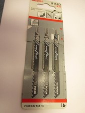 PACK OF 3 BOSCH U144D UNIVERSAL FITTING WOOD CUTTING JIGSAW BLADES 2 608 630 568