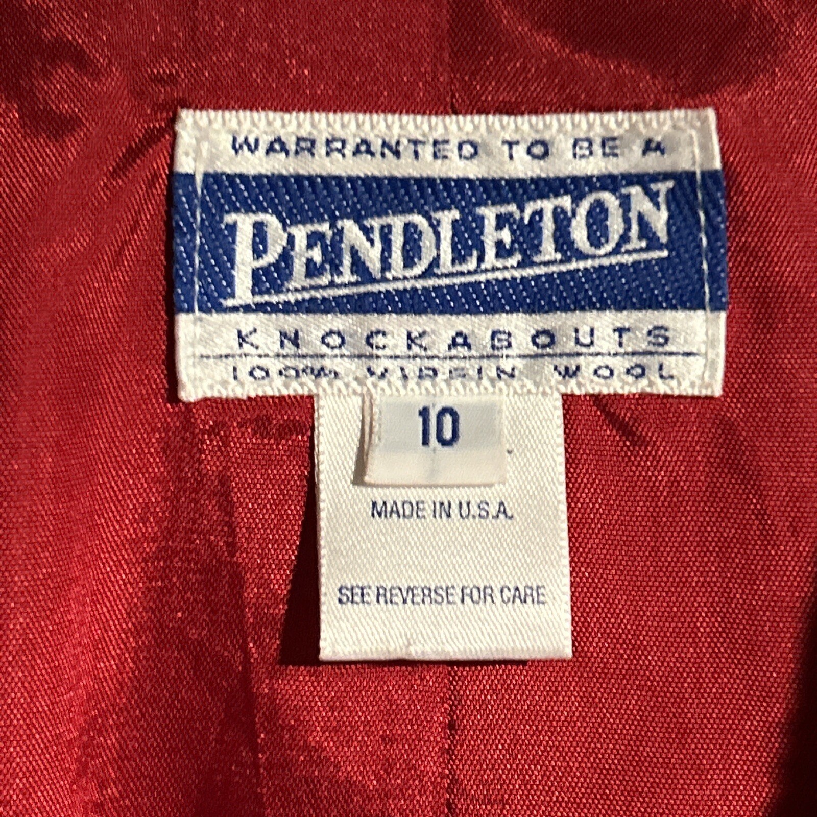 Pendleton knockout 100% virgin Wool women’s Red b… - image 5