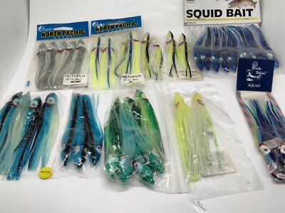 Large Lot New Fishing Bait Lures 4 1/4''North Pacific Octopus, Fresh Salt Water