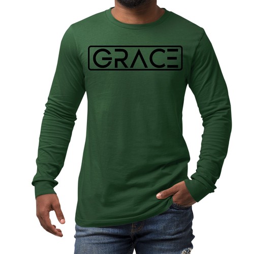 Mens Long Sleeve Graphic T-shirt Grace Christian Black Illustration - Picture 54 of 60