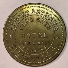 Nugget Antiques Clements Hotel California 50c Trade Token UNC Coin #20373