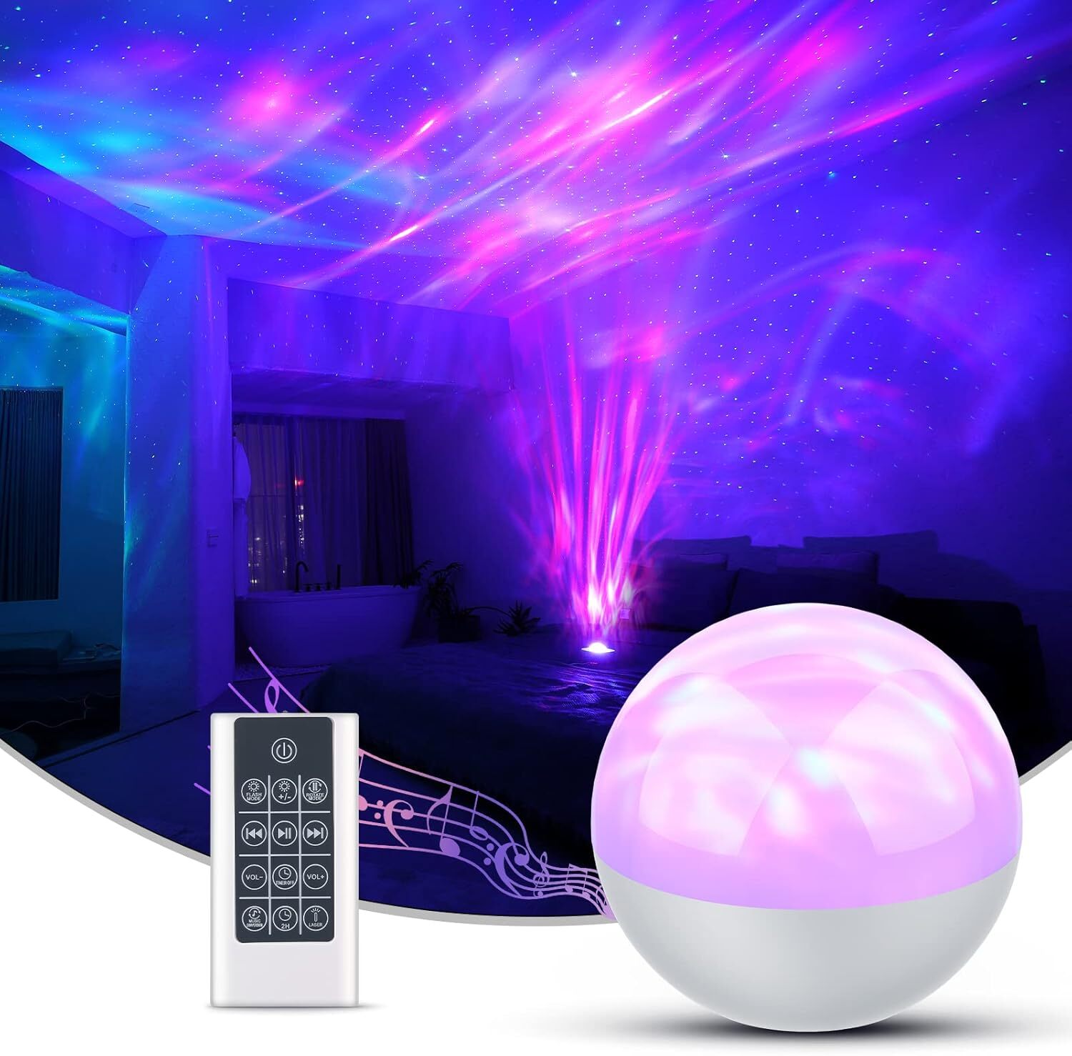 Galaxy Projector for Bedroom,Star Night Light Kids with White